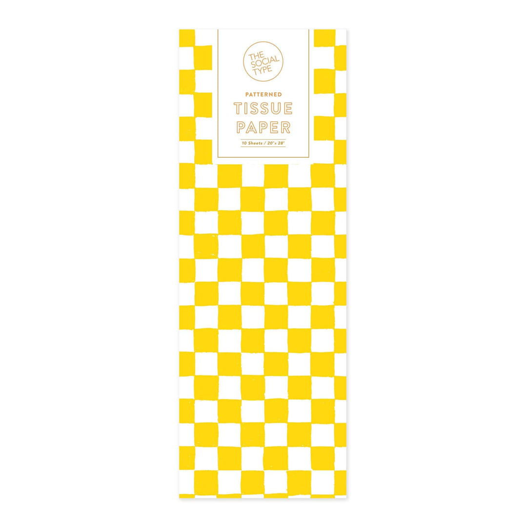 The Social Type Tissue Paper Yellow Checker Tissue Paper