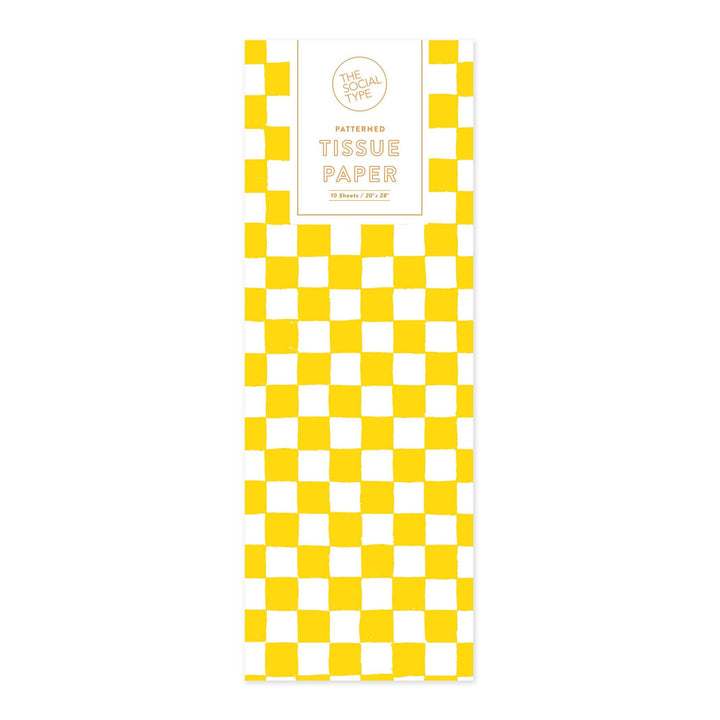 The Social Type Tissue Paper Yellow Checker Tissue Paper