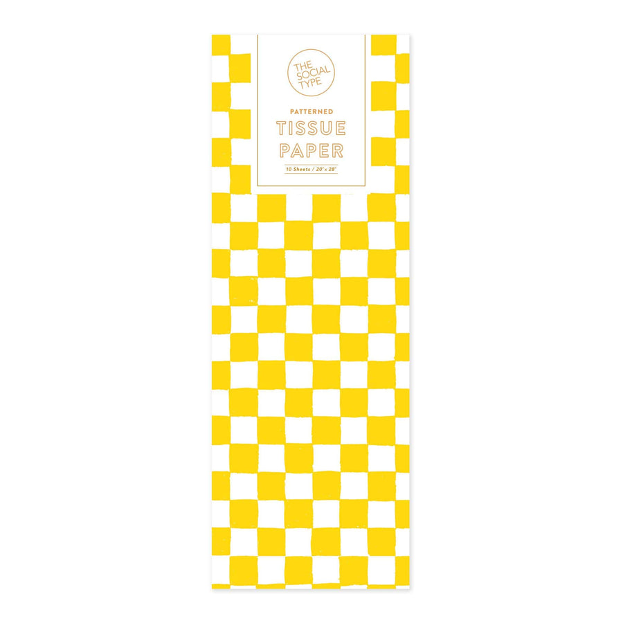 The Social Type Tissue Paper Yellow Checker Tissue Paper