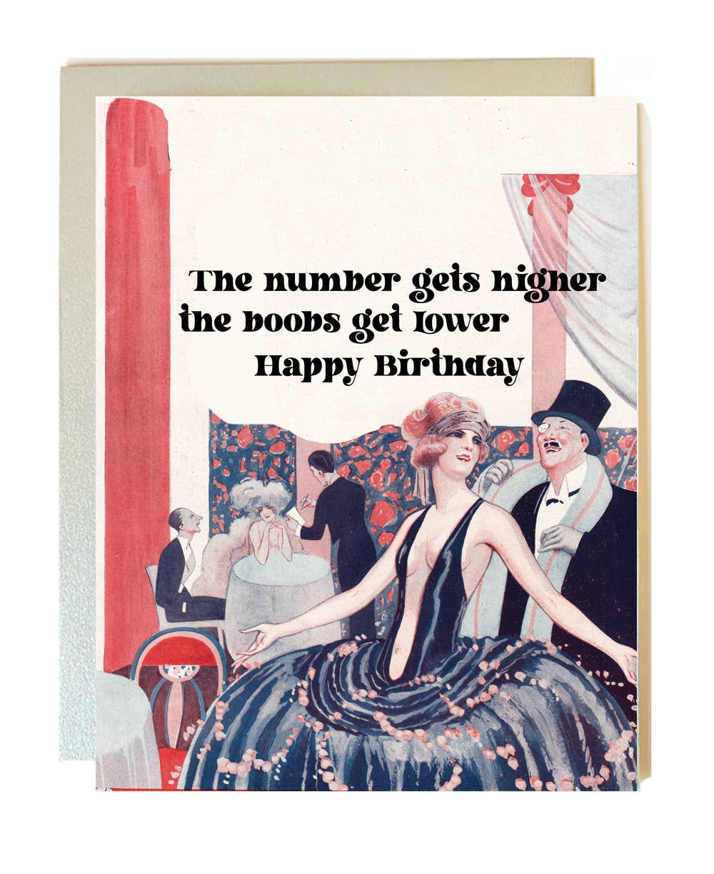 The Twentieth Cards Number Gets Higher Vintage Irreverent Birthday Card