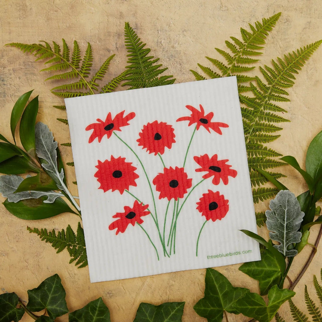 Three Bluebirds Swedish Dishcloth Gerbera Swedish Dishcloth