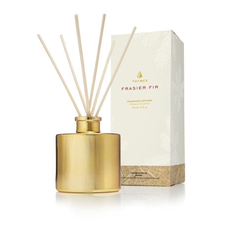 Thymes Frasier Fir Gilded Reed Diffuser, Petite Gold