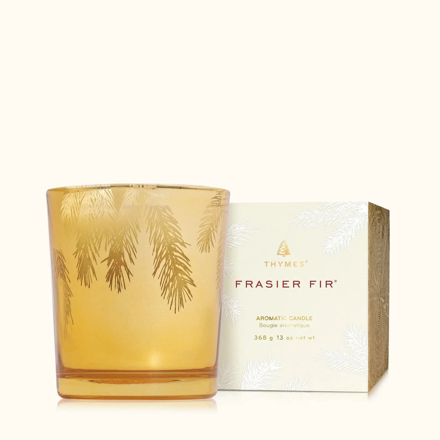 Thymes Holiday Frasier Fir 13 oz Poured Candle Gilded