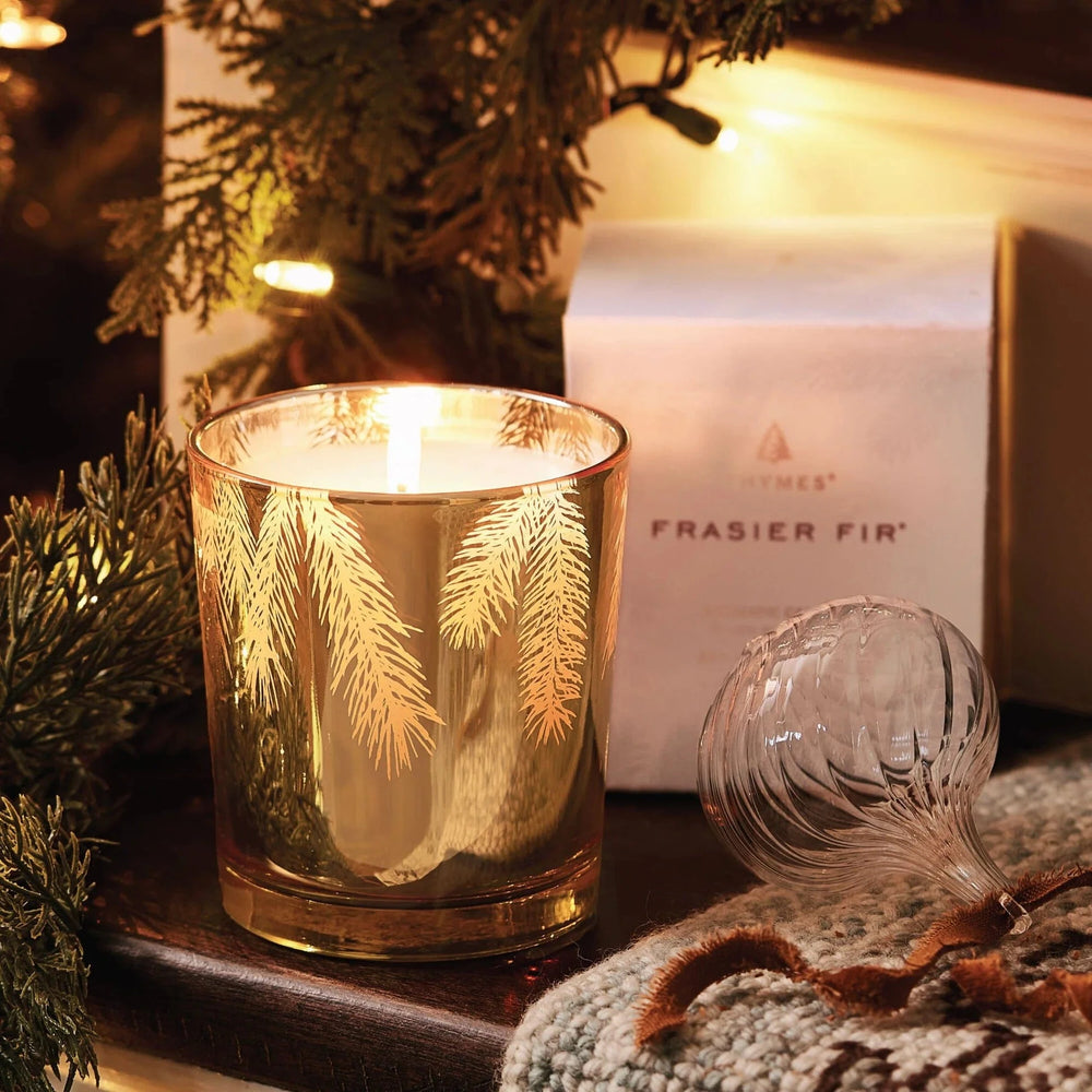 Thymes Holiday Frasier Fir 13 oz Poured Candle Gilded