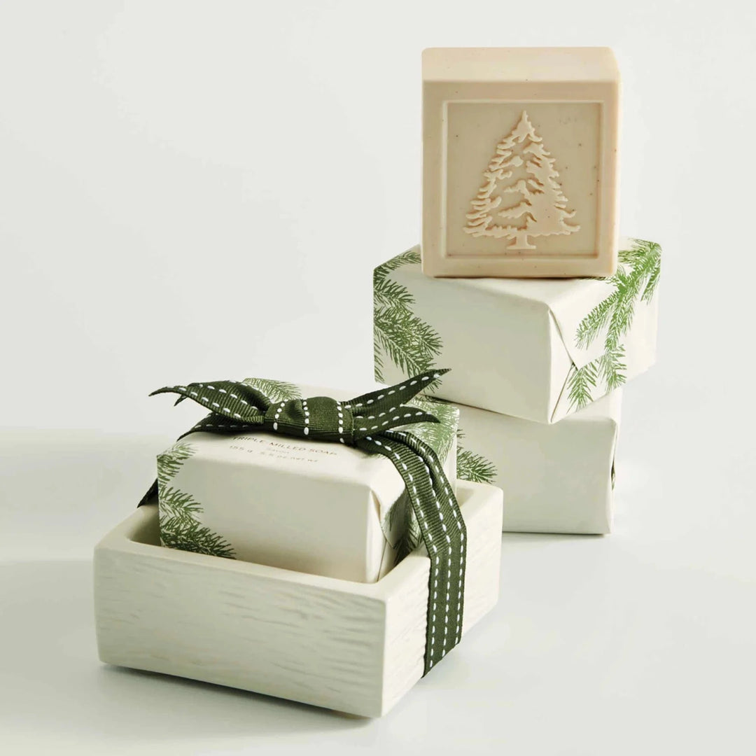Thymes Holiday Frasier Fir Bar Soap & Dish Set