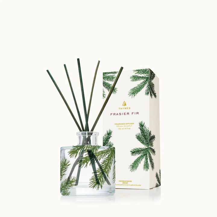 Thymes Holiday Frasier Fir Reed Diffuser, Petite Pine Needle Design