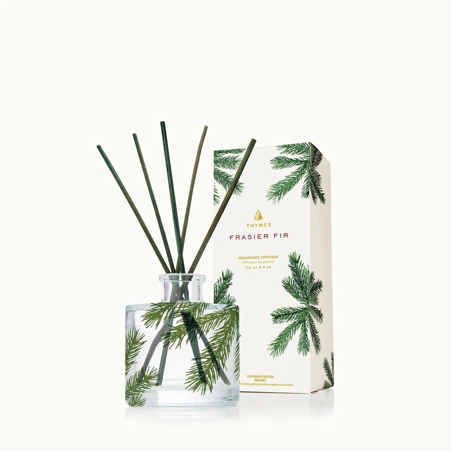 Thymes Holiday Frasier Fir Reed Diffuser, Petite Pine Needle Design