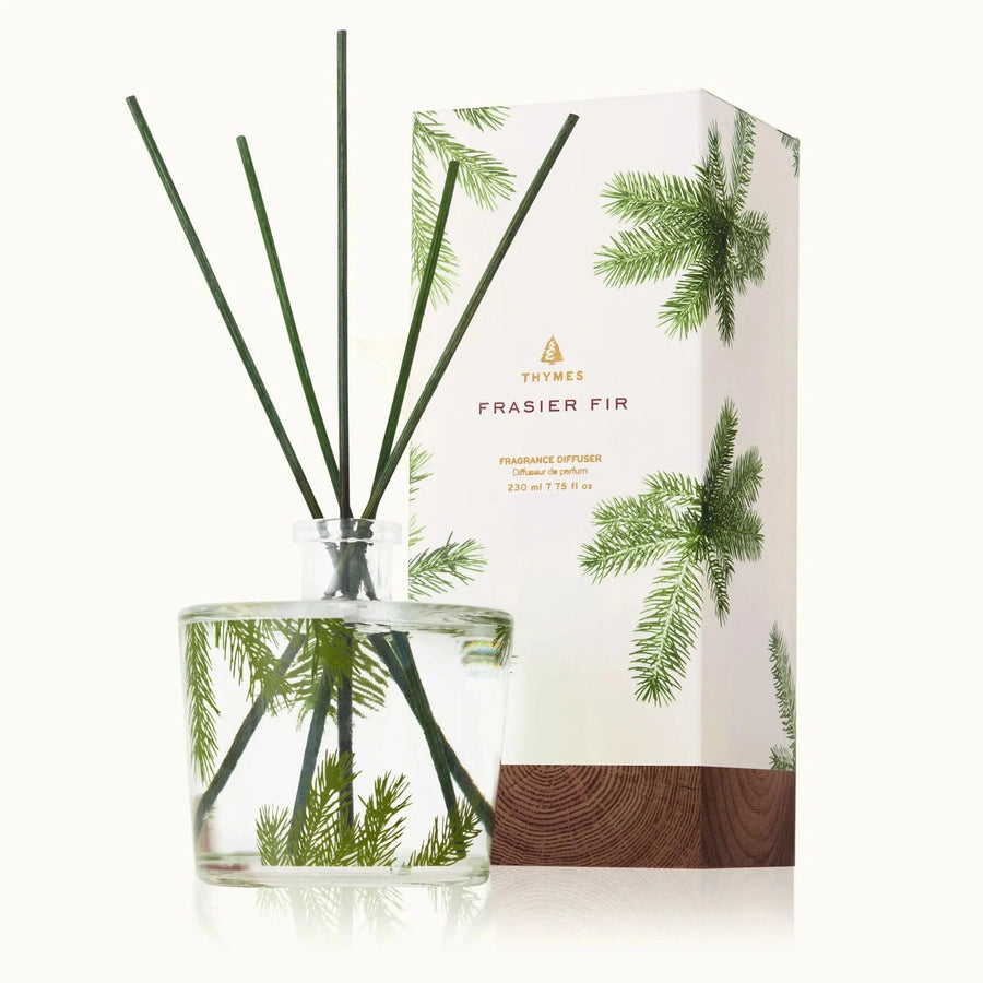 Thymes Holiday Frasier Fir Reed Diffuser, Pine Needle Design