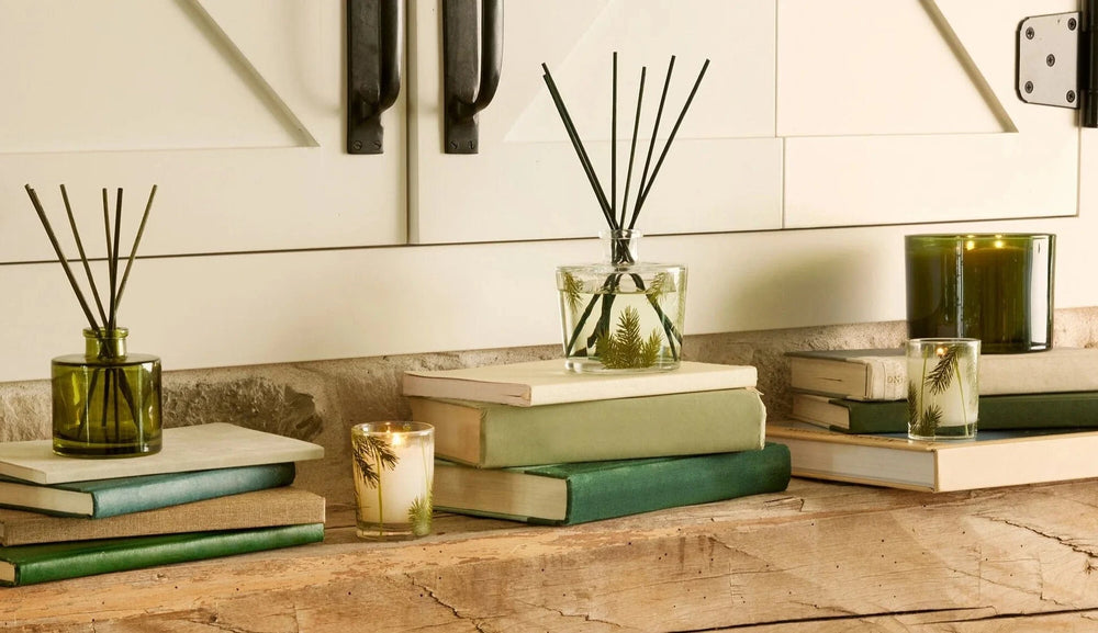 Thymes Holiday Frasier Fir Reed Diffuser, Pine Needle Design