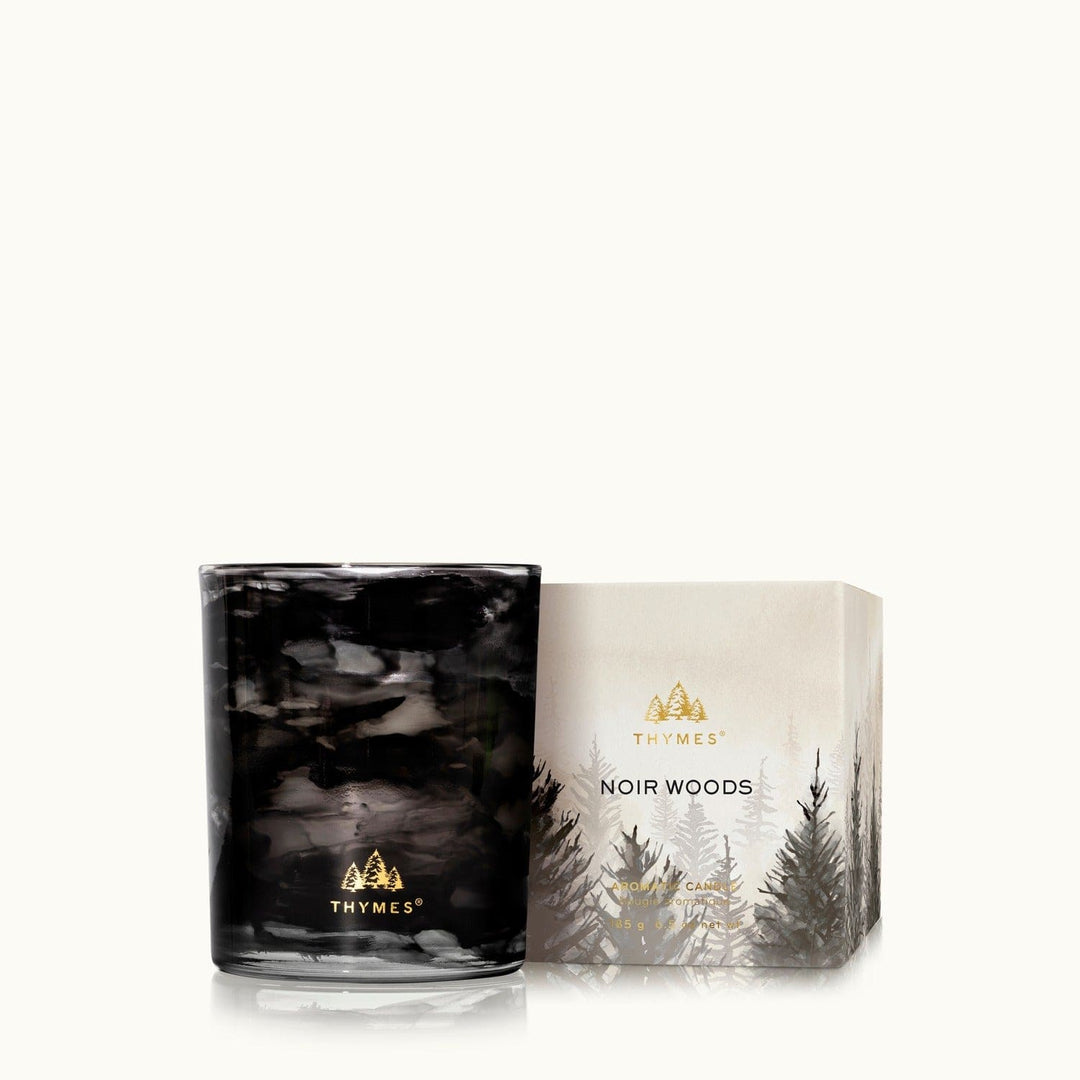 Thymes Holiday Noir Woods Boxed Candle