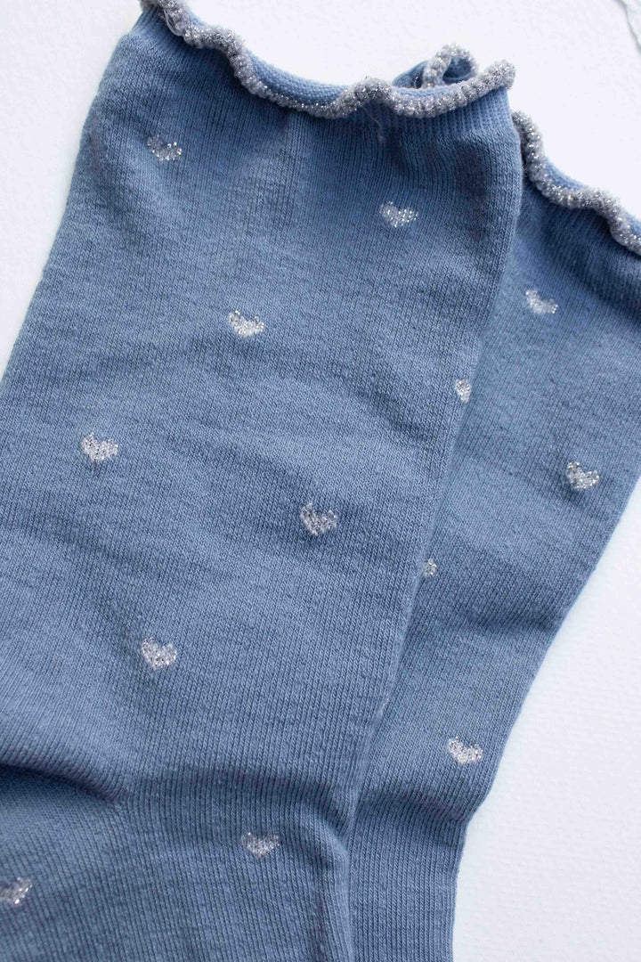 Tiepology Fashion Mini Heart Ruffle Cotton Blend Socks