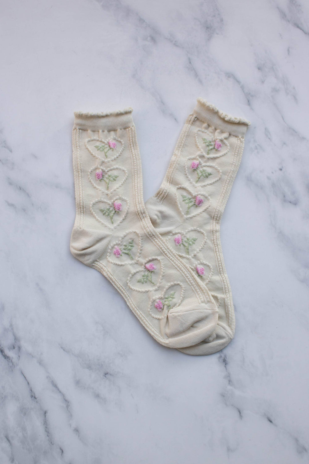 Tiepology Fashion Women's Vintage Rose & Heart Casual Socks