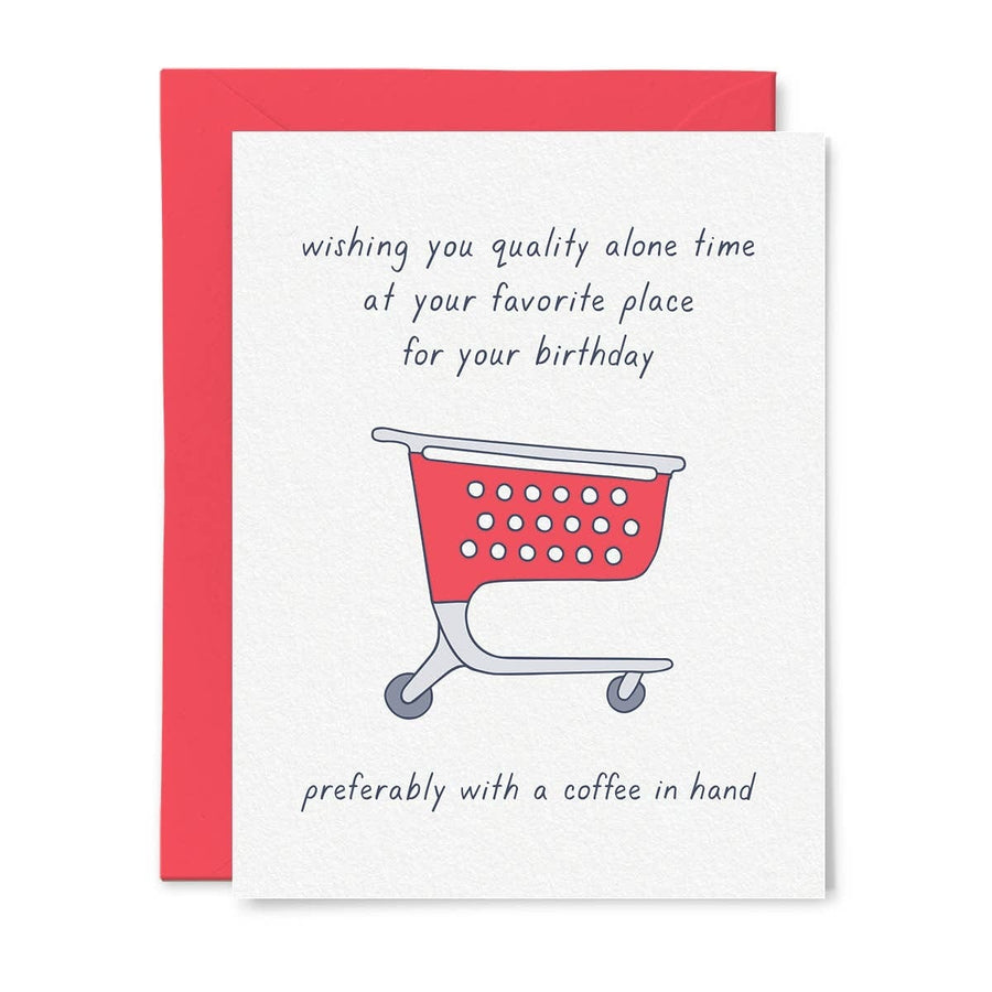 Tiny Hooray Card Shopping Cart Birthday Card