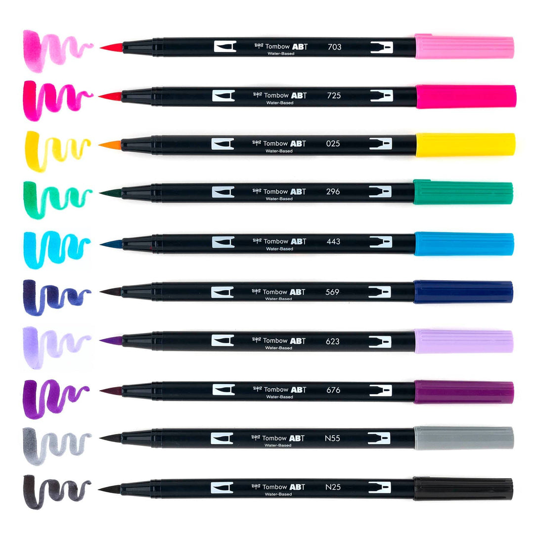 Tombow paper Dual Brush Pen Art Markers: Galaxy - 10-Pack