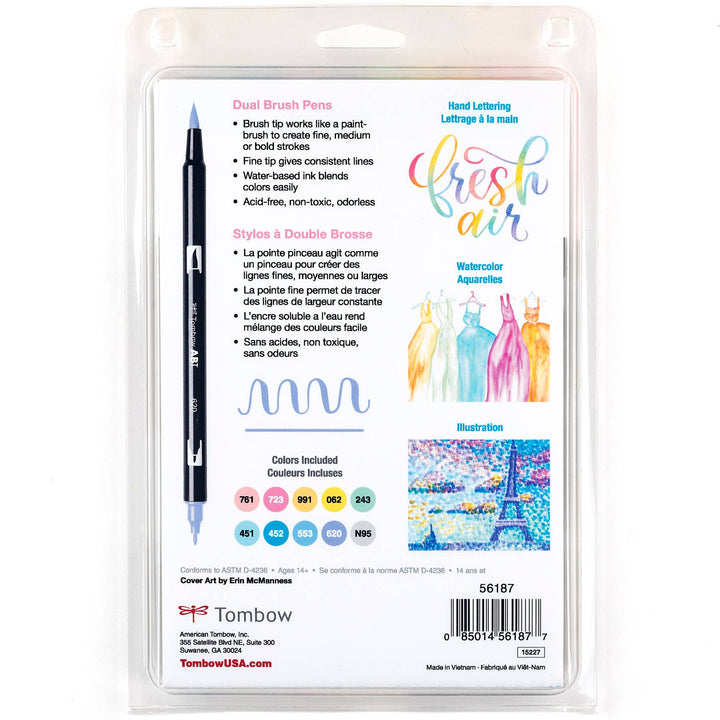Tombow paper Dual Brush Pen Art Markers: Pastel - 10-Pack