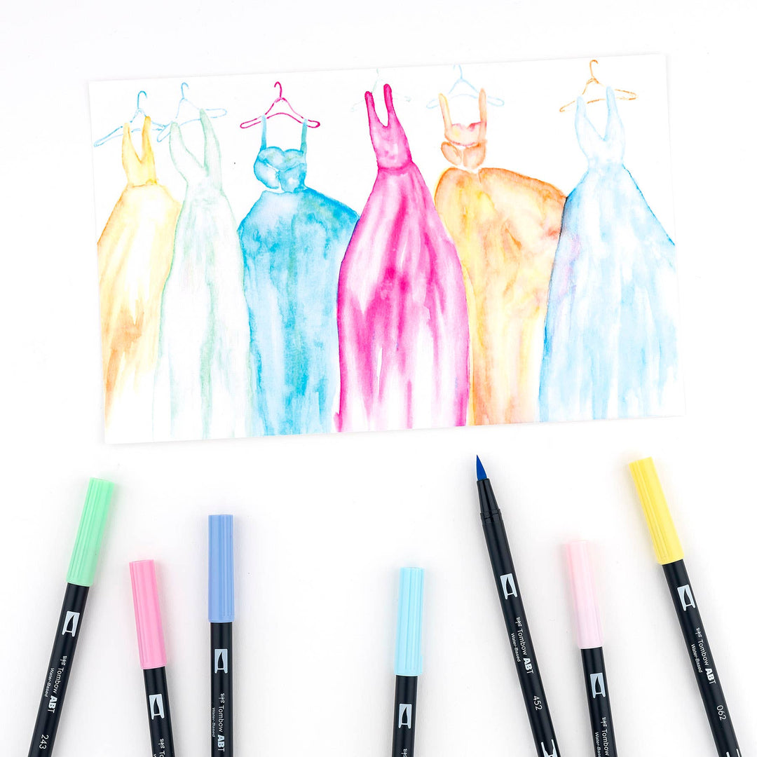 Tombow paper Dual Brush Pen Art Markers: Pastel - 10-Pack
