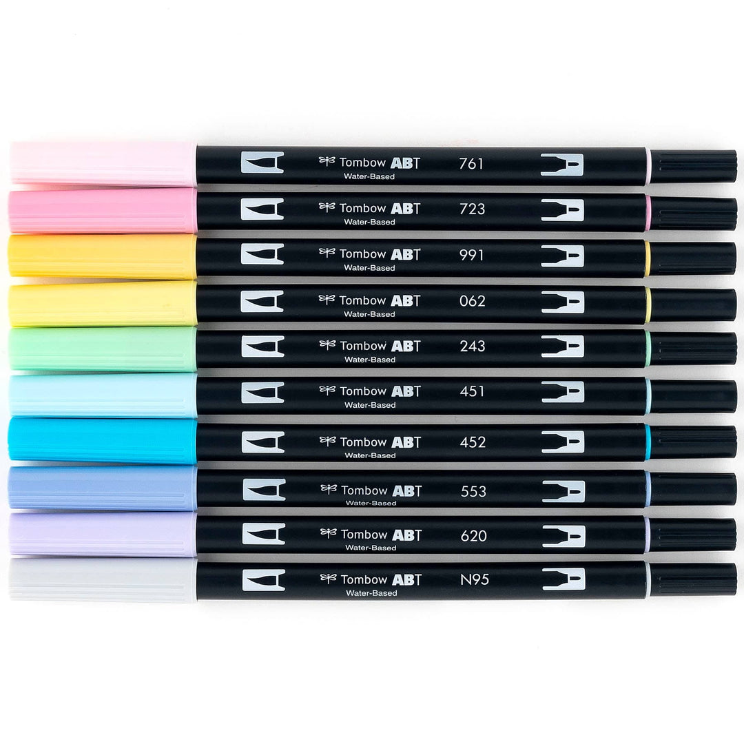 Tombow paper Dual Brush Pen Art Markers: Pastel - 10-Pack