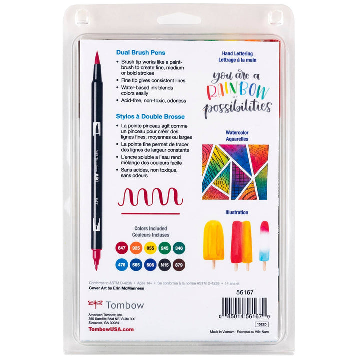 Tombow paper Dual Brush Pen Art Markers: Primary - 10-Pack