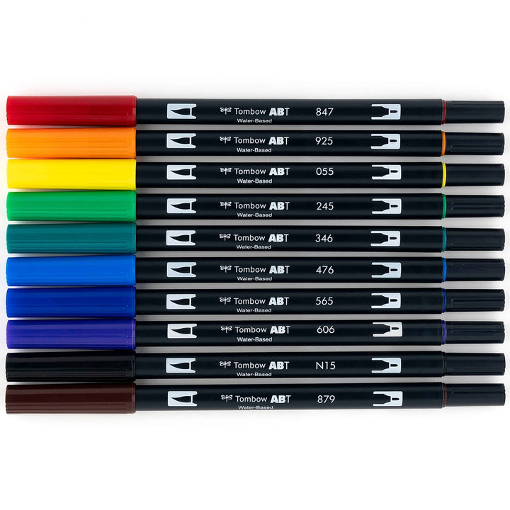 Tombow paper Dual Brush Pen Art Markers: Primary - 10-Pack