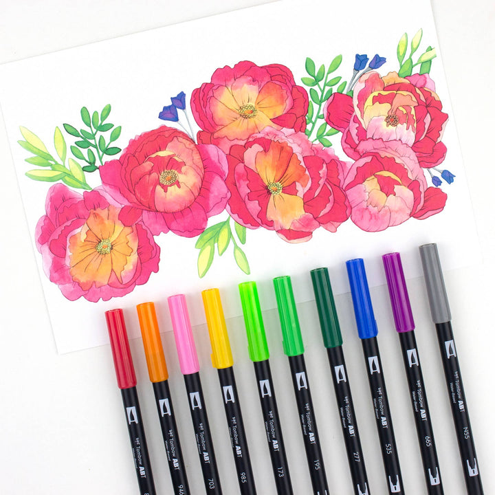 Tombow paper Dual Brush Pen Art Markers, Watercolor Favorites, Bonus Pack