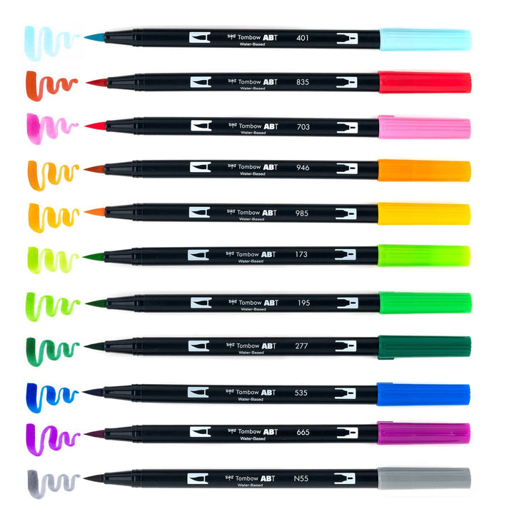 Tombow paper Dual Brush Pen Art Markers, Watercolor Favorites, Bonus Pack
