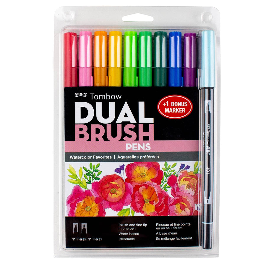 Tombow paper Dual Brush Pen Art Markers, Watercolor Favorites, Bonus Pack
