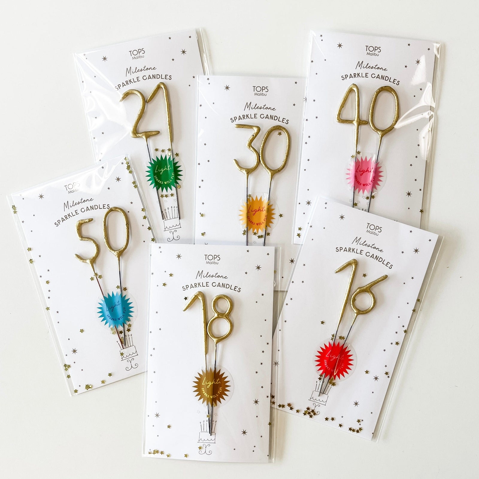 Tops Malibu Card Milestone Sparkle Candles