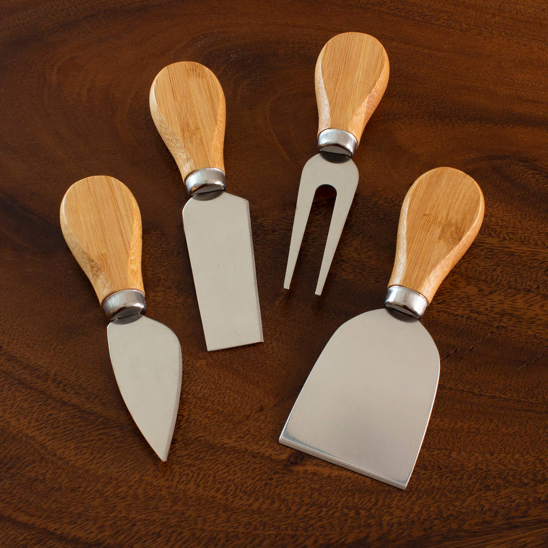 Totally Bamboo Home 4-Pc. Cheese Tool Set – Cheese Knives for Charcuterie Boards