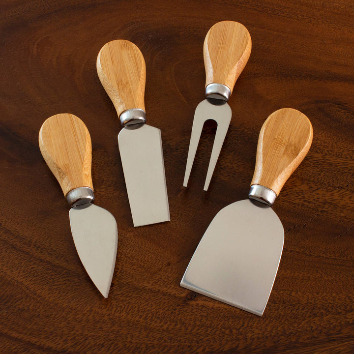 Totally Bamboo Home 4-Pc. Cheese Tool Set – Cheese Knives for Charcuterie Boards