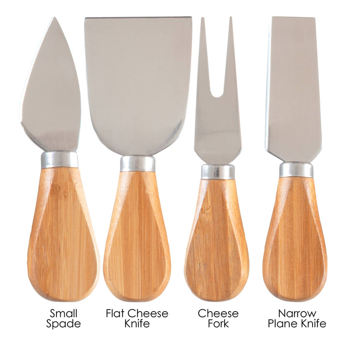 Totally Bamboo Home 4-Pc. Cheese Tool Set – Cheese Knives for Charcuterie Boards