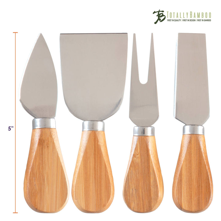Totally Bamboo Home 4-Pc. Cheese Tool Set – Cheese Knives for Charcuterie Boards
