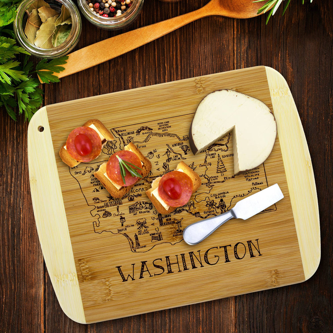 Totally Bamboo Home A Slice of Life Washington Cutting & Charcuterie Board