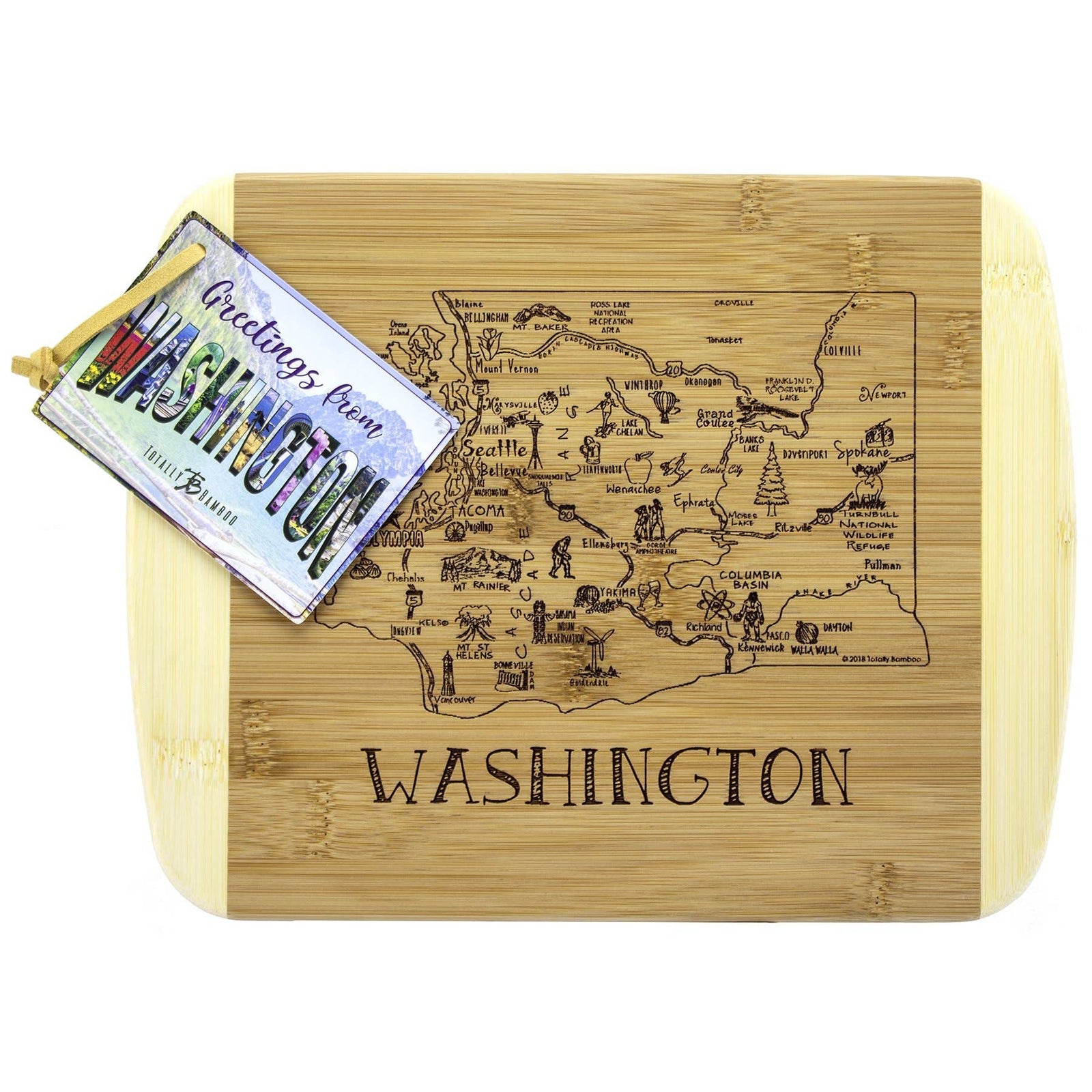 Totally Bamboo Home A Slice of Life Washington Cutting & Charcuterie Board