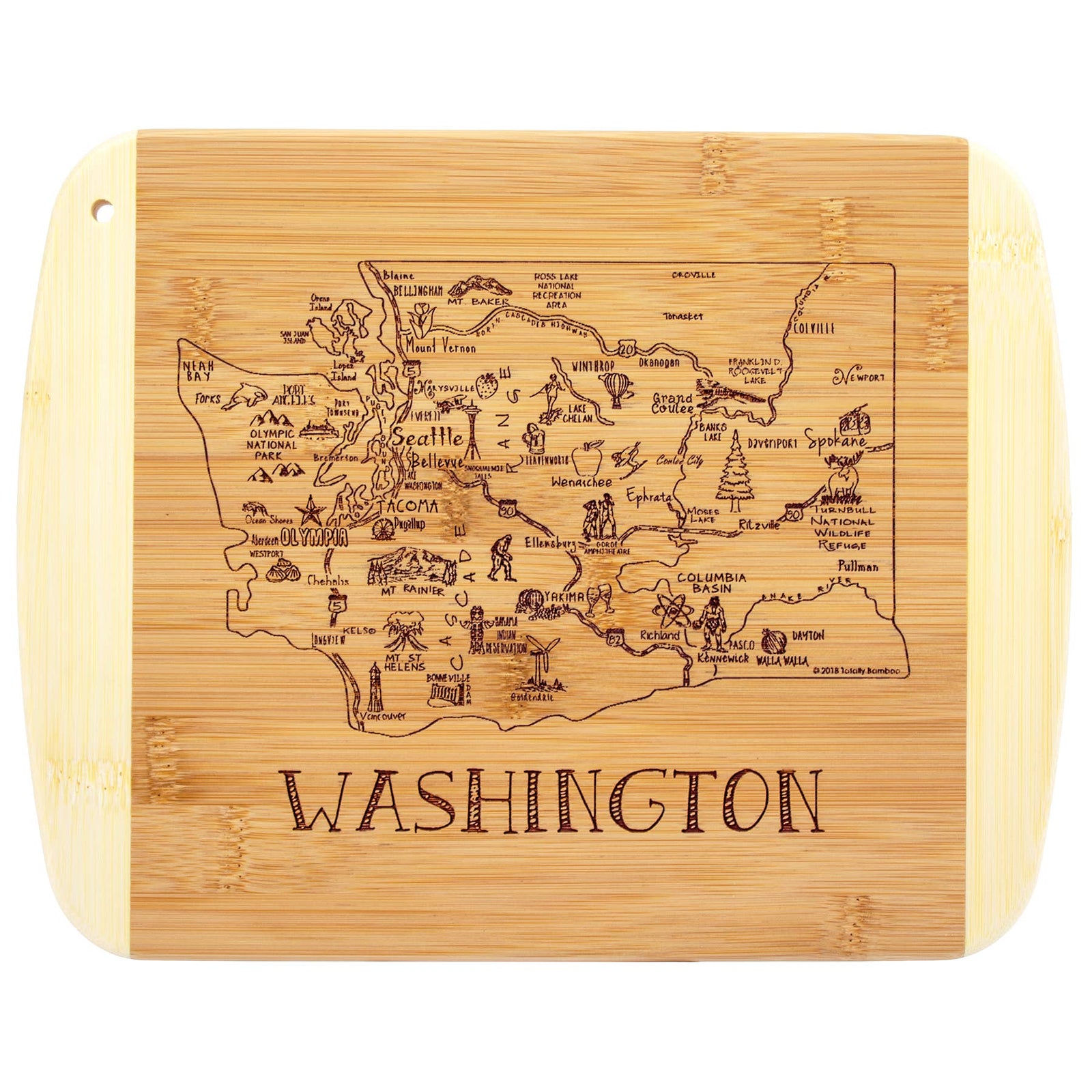 Totally Bamboo Home A Slice of Life Washington Cutting & Charcuterie Board