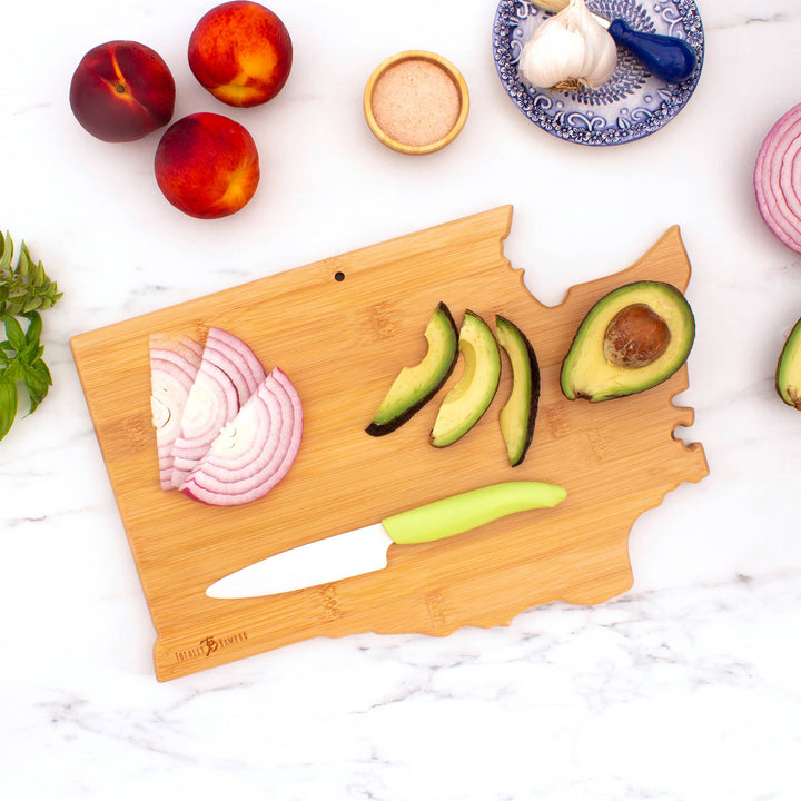 Totally Bamboo Home Destination Washington Cutting Board with Engraved Artwork