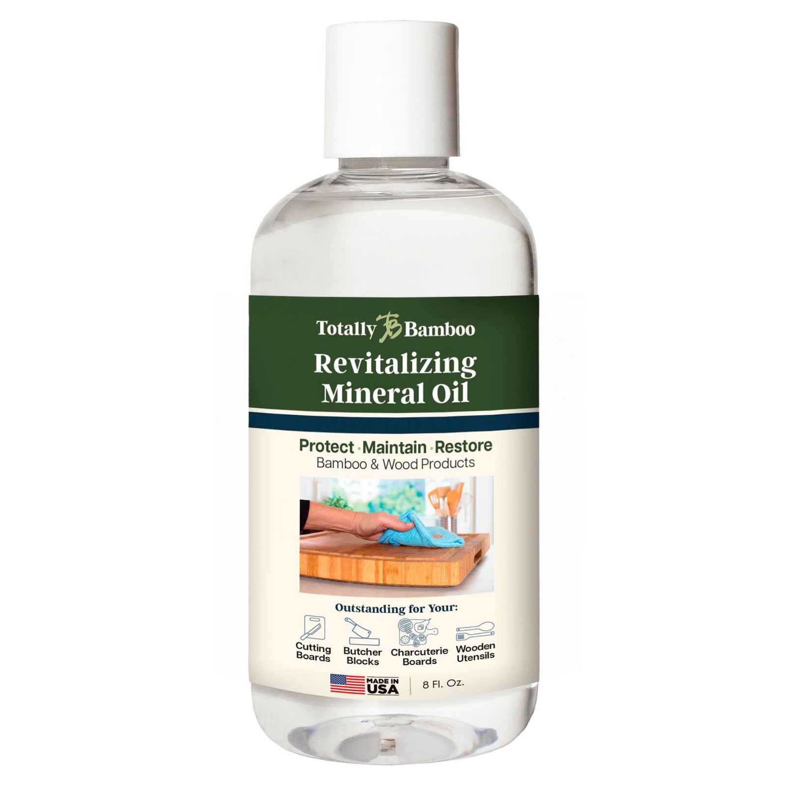 Totally Bamboo Home Revitalizing Mineral Oil for Cutting Boards, 8 Oz.