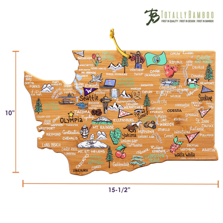 Totally Bamboo Home Washington Cutting Board with Artwork by Fish Kiss™