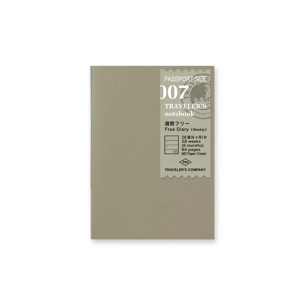 Traveler's Company Paper Traveler's Notebook - 007 Free Weekly Diary (Passport Size)