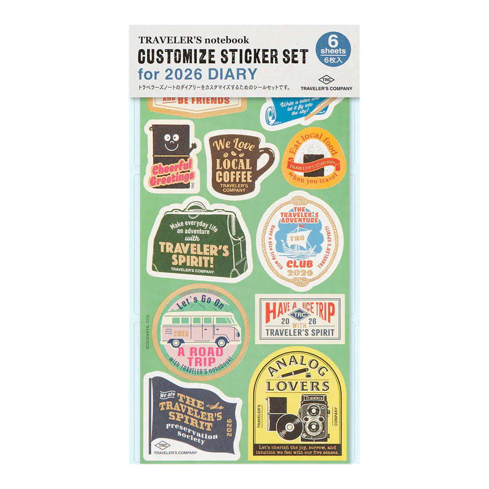 Traveler's Company Paper Traveler's Notebook - 2026 Customized Sticker Sheet