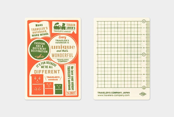 Traveler's Company Paper Traveler's Notebook - 2027 Plastic Sheet (Passport Size)