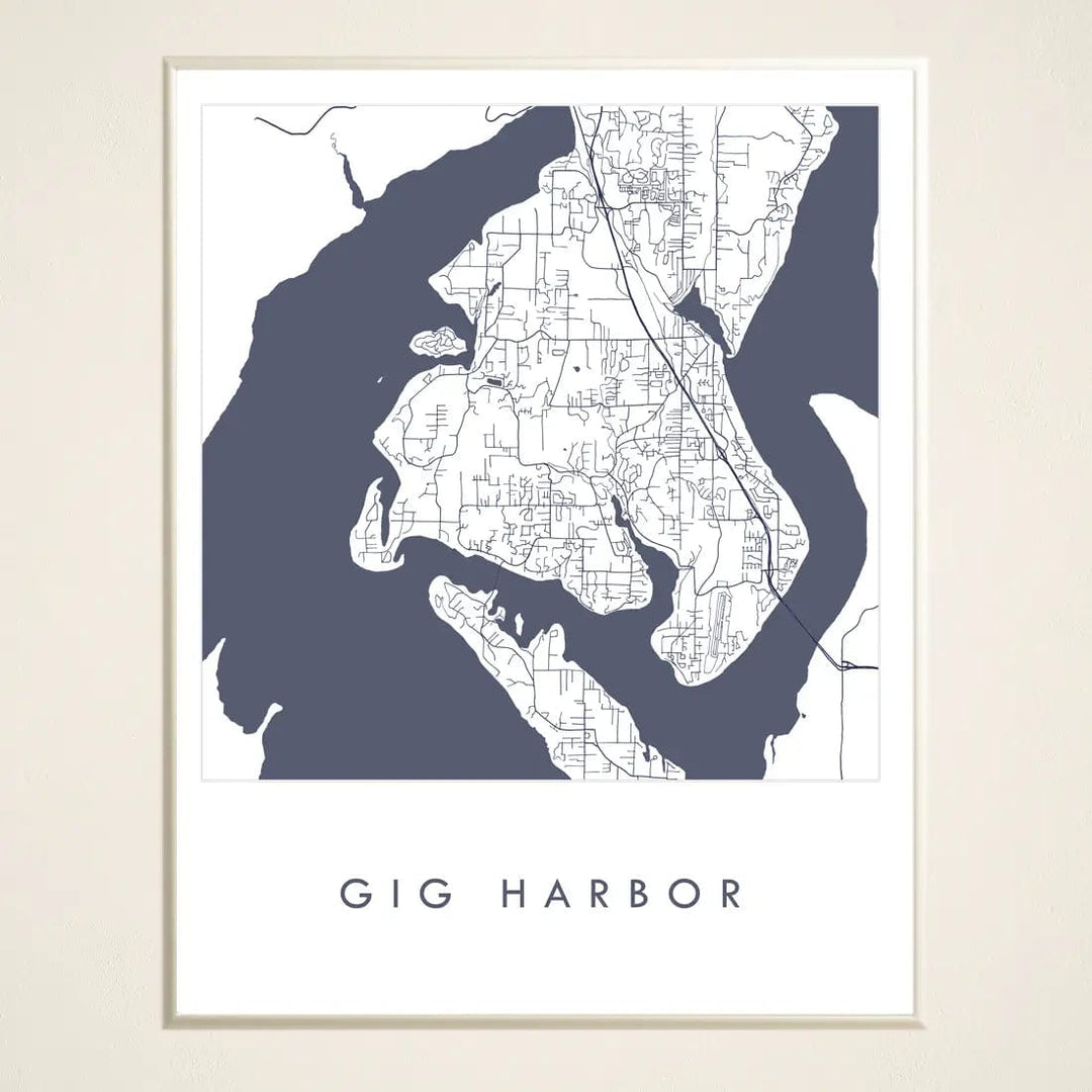 Turn-of-the-Centuries Art Print Gig Harbor Blueprint Map Art Print