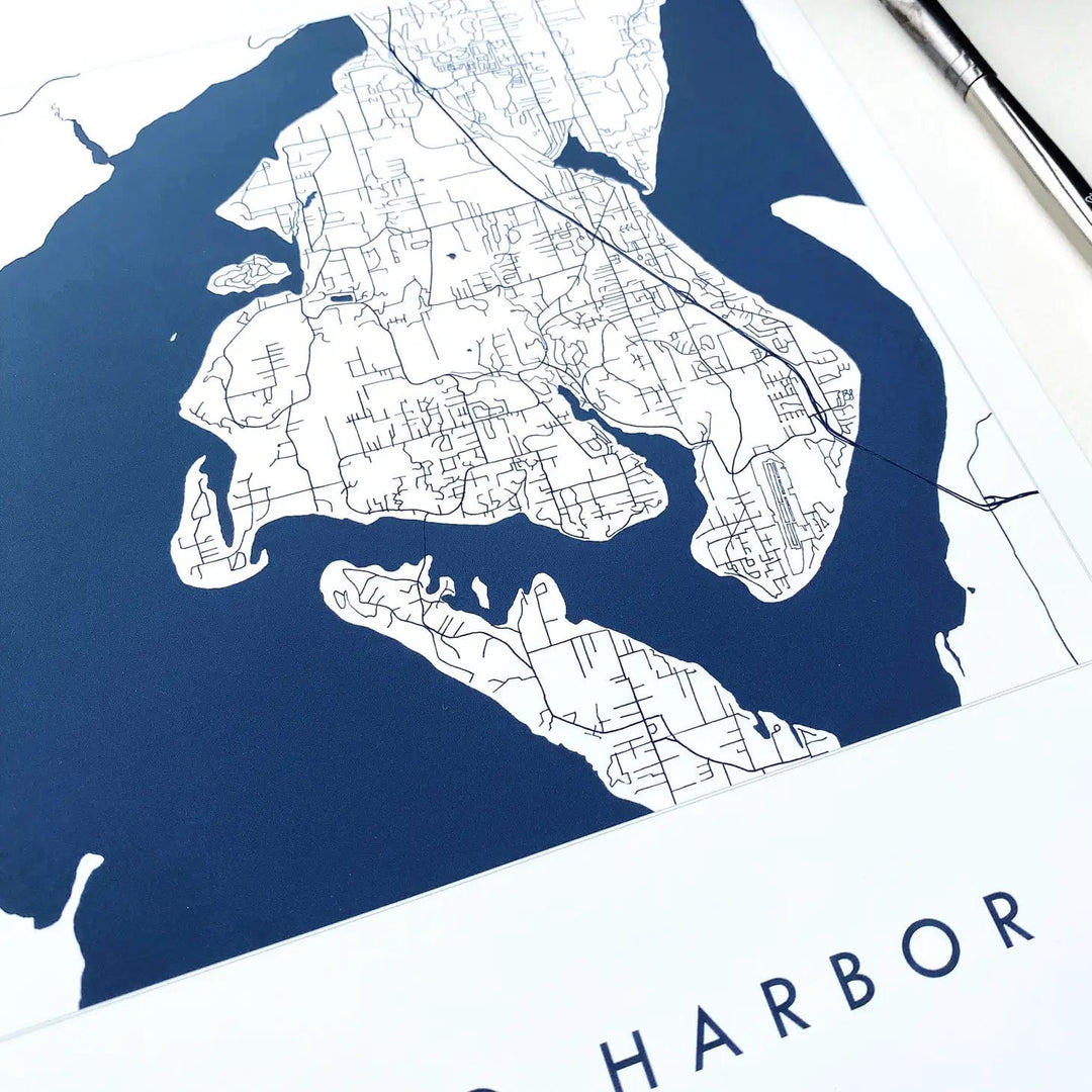 Turn-of-the-Centuries Art Print Gig Harbor Blueprint Map Art Print