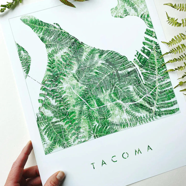 Turn-of-the-Centuries Art Print Tacoma Ferns Botanical Map Art Print