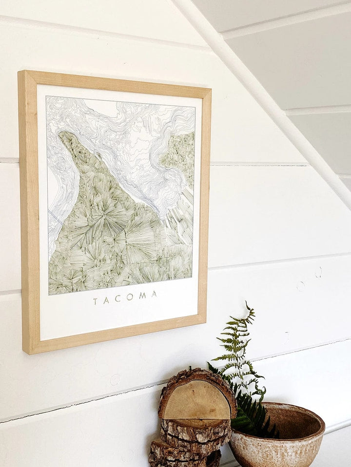 Turn-of-the-Centuries Art Print Tacoma Land and Water Map Art Print