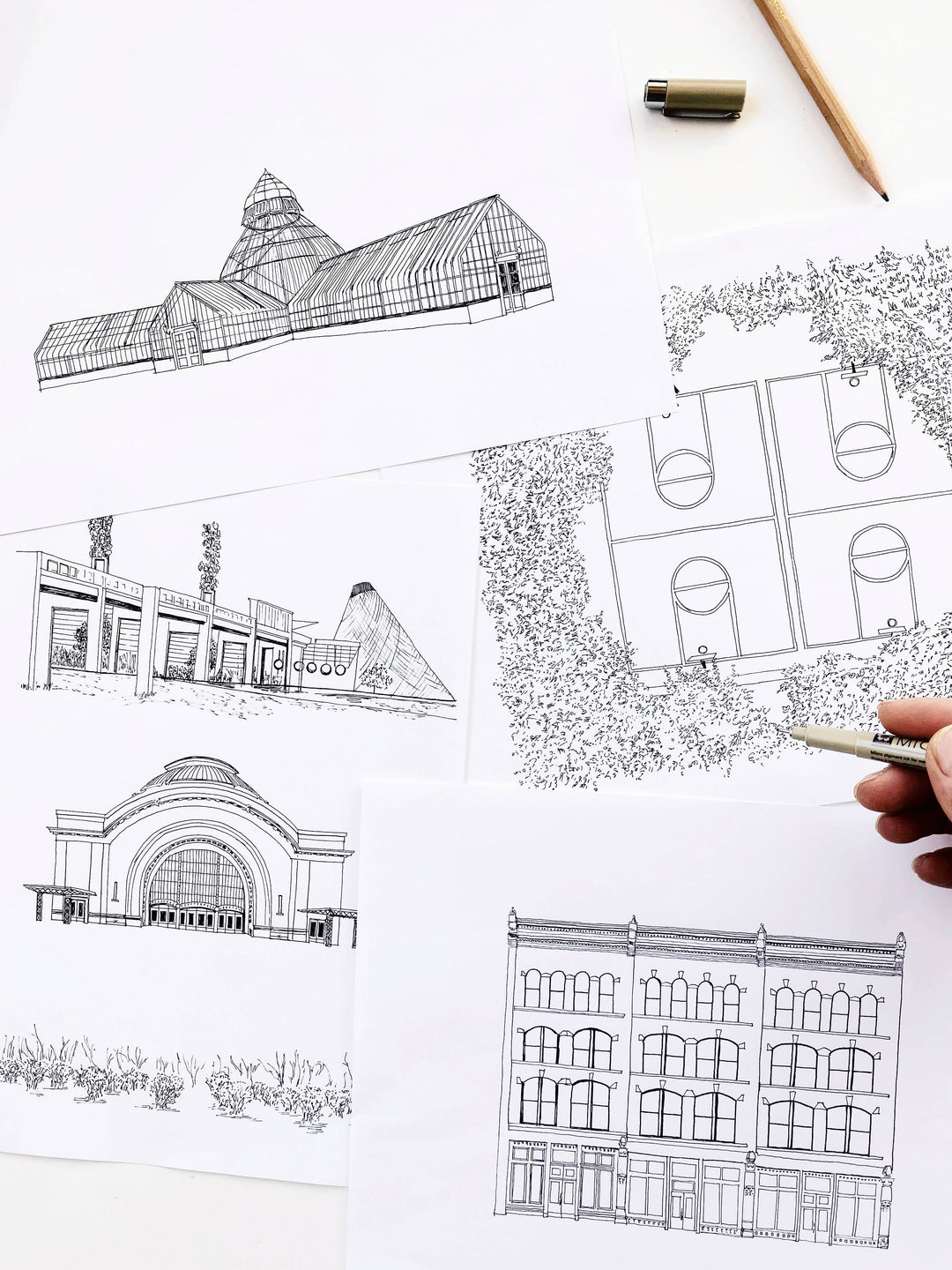 Turn-of-the-Centuries Home 11 x 14 / Blue TACOMA Washington "Charms" Map Art Print