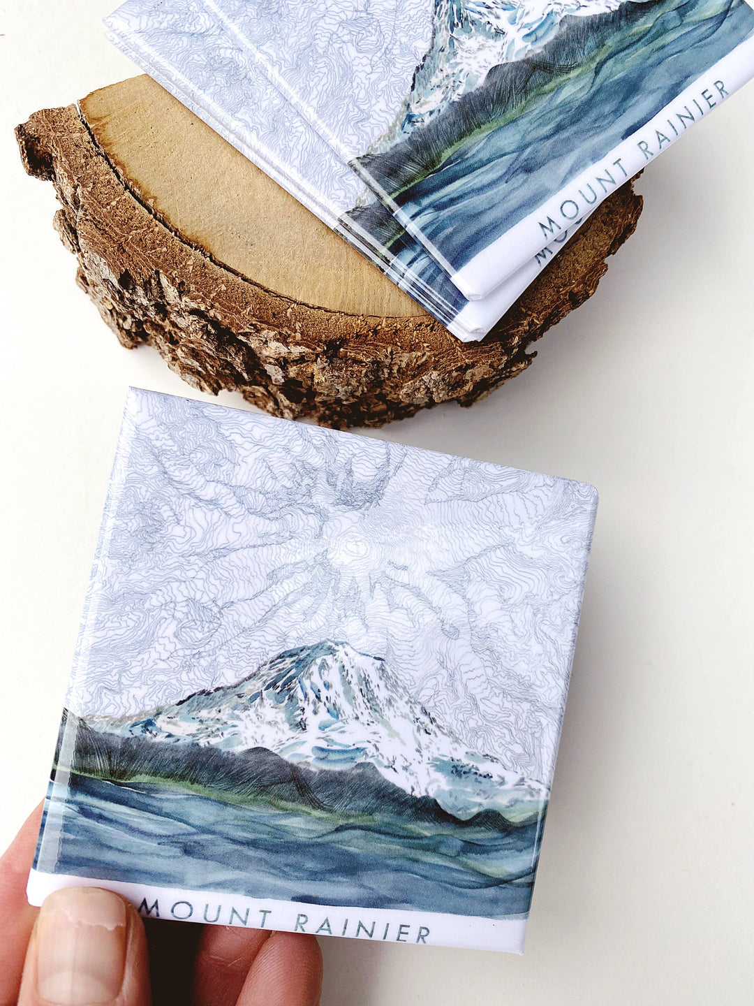 Turn-of-the-Centuries Magnet MOUNT RAINIER Painting + Map - Metal Magnet