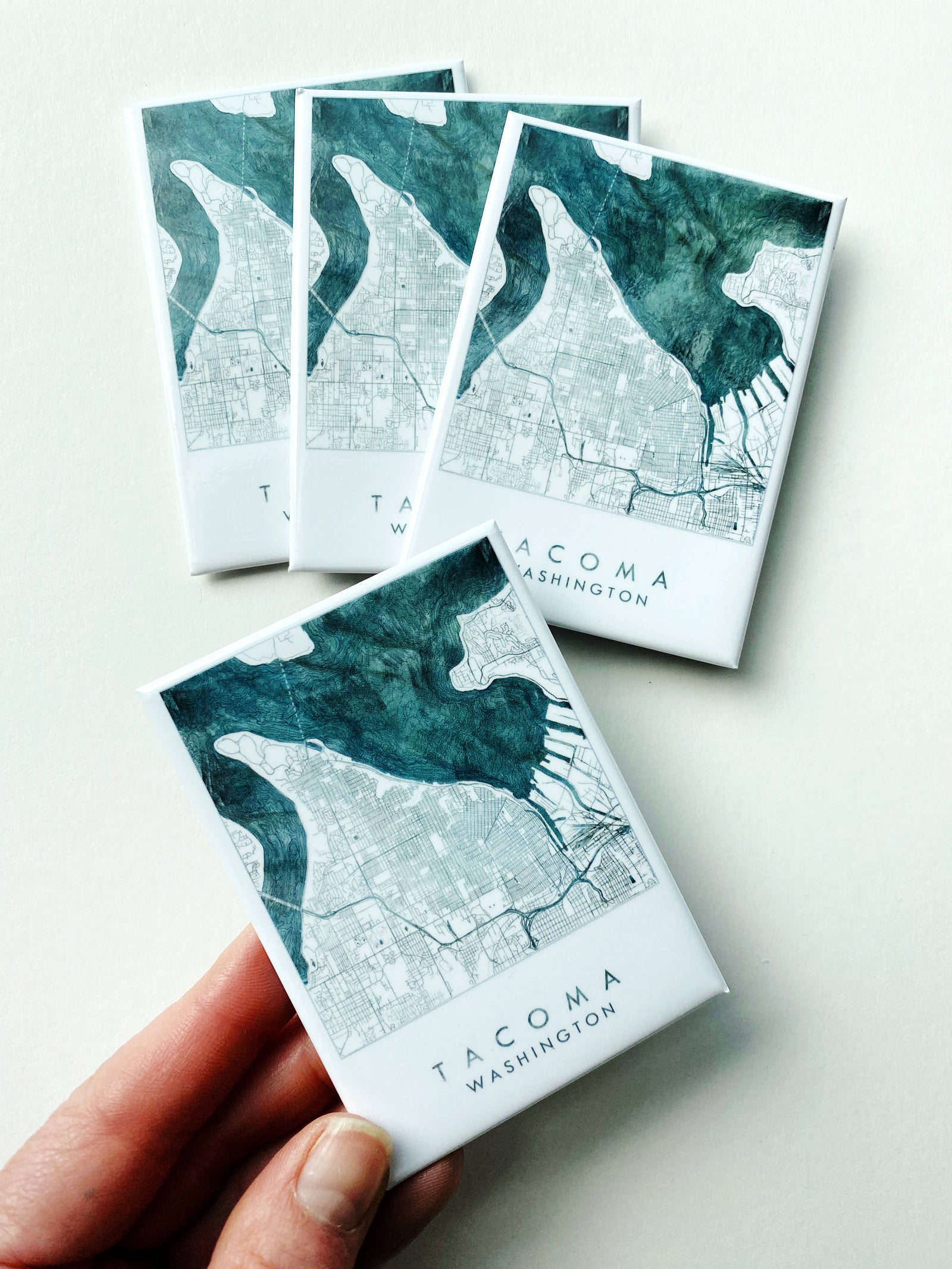 Turn-of-the-Centuries Magnet Tacoma Water Art Map - Metal Magnet