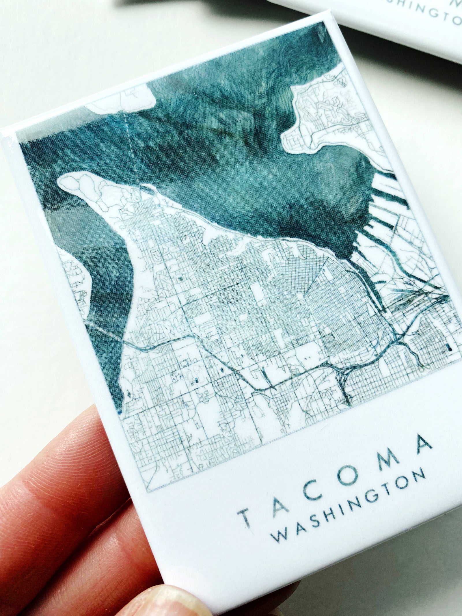 Turn-of-the-Centuries Magnet Tacoma Water Art Map - Metal Magnet