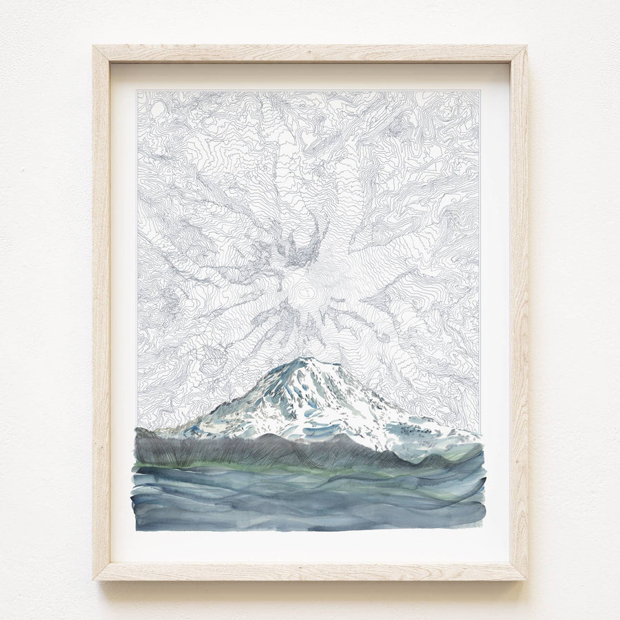 Turn-of-the-Centuries Mount Rainier TAHOMA Topo Mountain ART PRINT