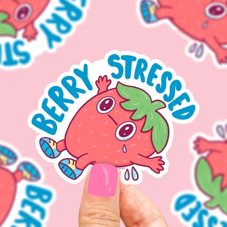 Turtle's Soup Sticker Berry Stressed Anxiety Panic Funny Strawberry Vinyl Sticker